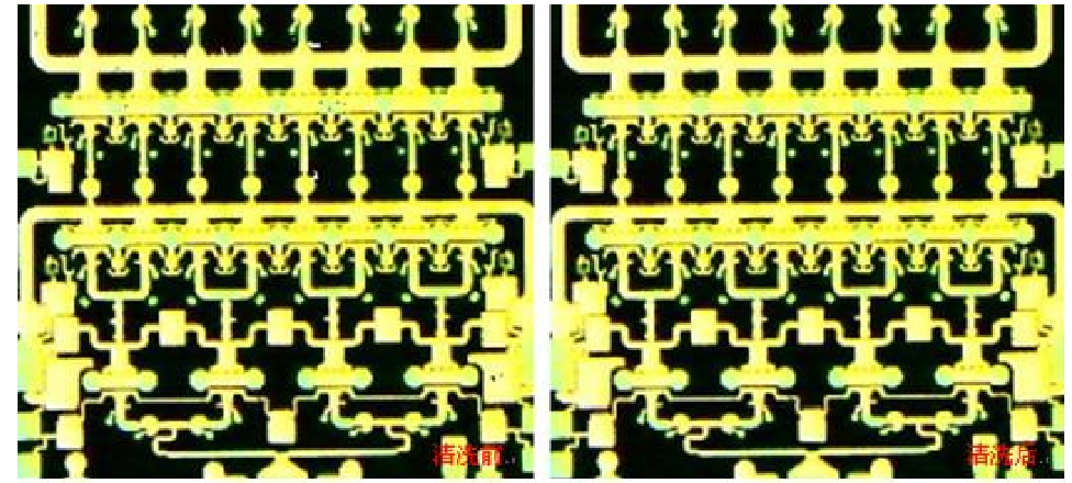 金絲鍵合等離子清洗前后對(duì)比